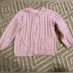 Little English 3T pink cashmere wool cardigan sweater